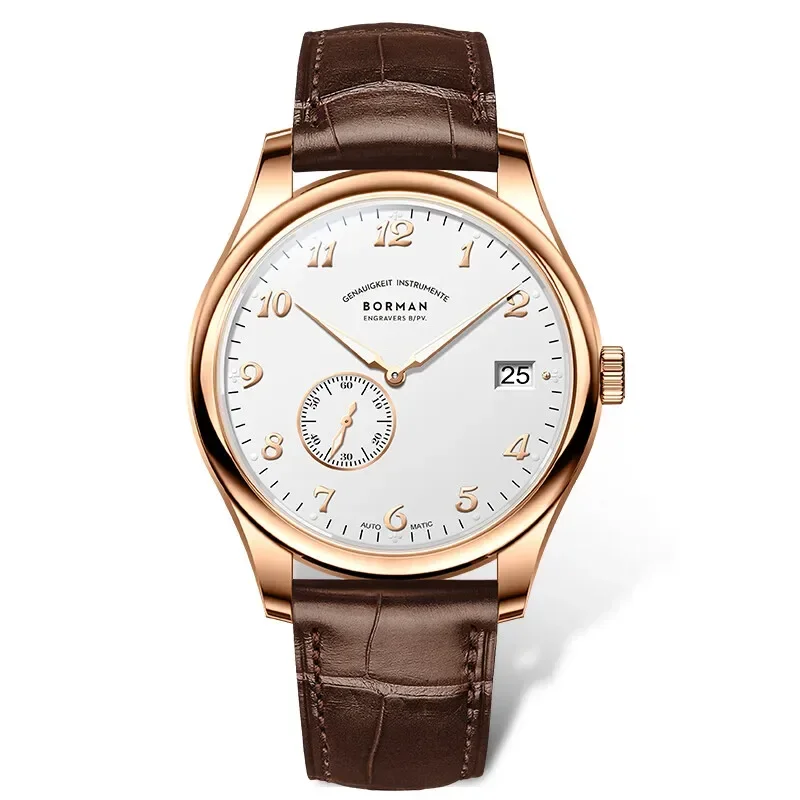 BORMAN Männer Luxus Uhr 41MM Automatische Uhren Mechanische Armbanduhr Ultradünne Wasserdichte Saphir Kleine Rotor Schmetterling Schließe
