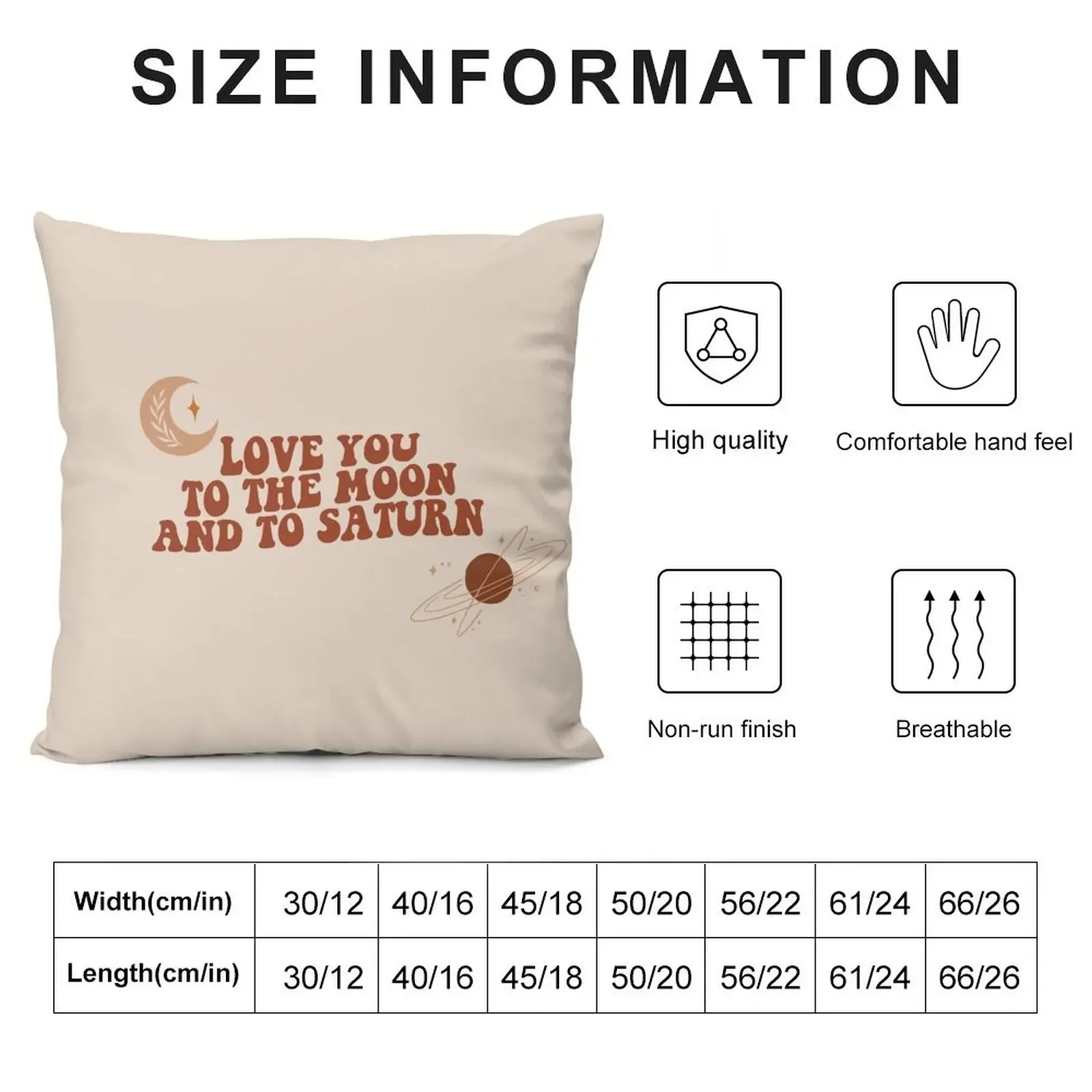 Love You To The Moon And To Saturn Throw Pillow pillow cover luxury Pillowcases pillow