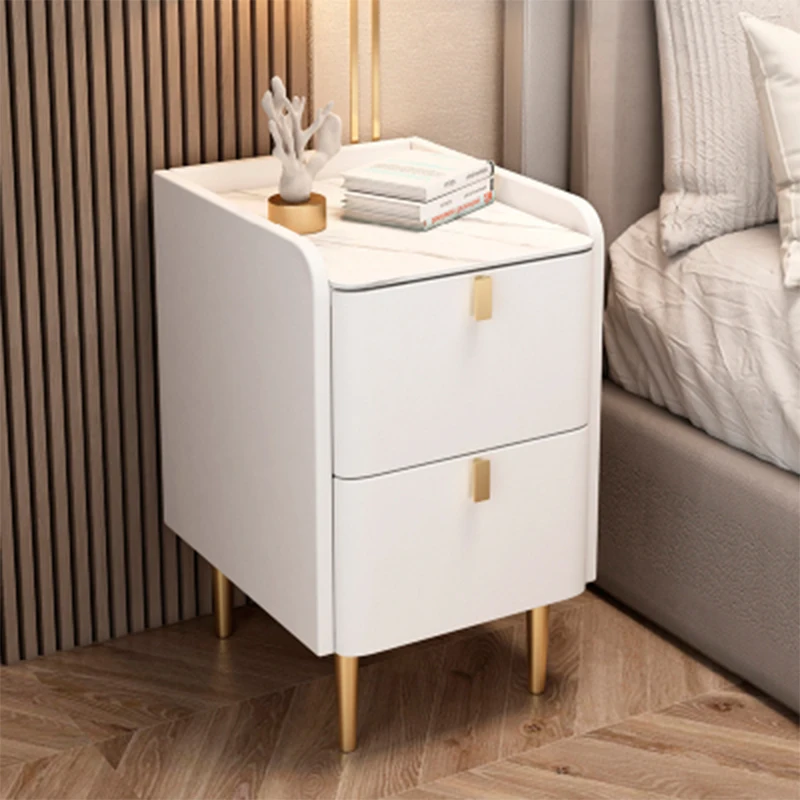 Mini Small Solid Wood Bedside Table Simple Modern Luxury Rock Plate Ultra Narrow Bedroom Bedside Table Nordic 30CM Cabinet