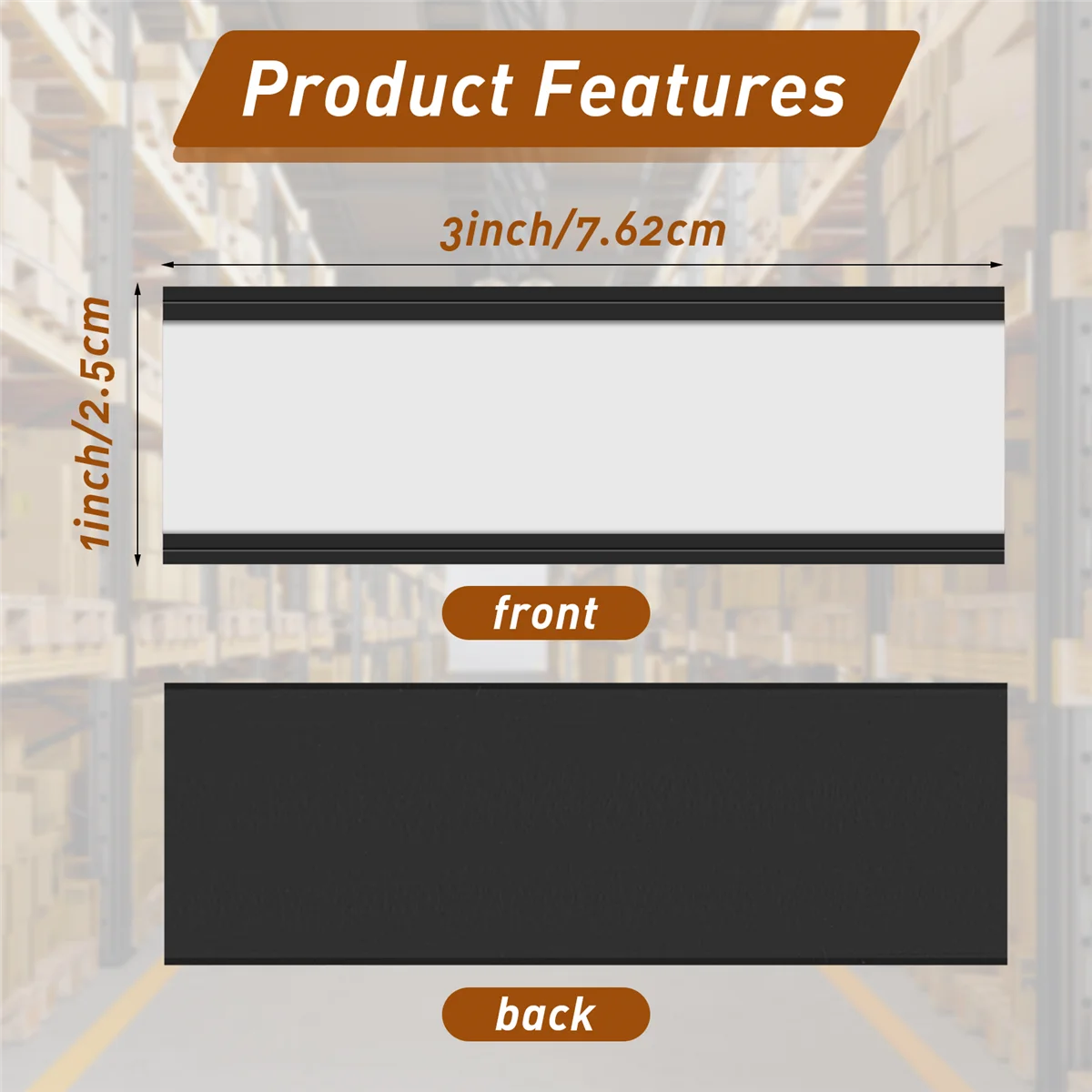 ที่ยึดป้ายแม่เหล็ก30ชิ้นพร้อมซองใส่บัตรข้อมูลแม่เหล็กพร้อมอุปกรณ์ป้องกันพลาสติกใสสำหรับชั้นวางของโลหะ (1x3นิ้ว)