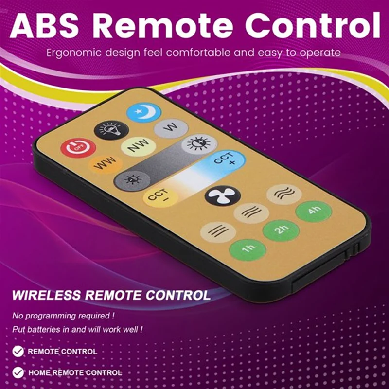 ABNR 15-Piece Wireless Switch Set Control For E27 Ceiling Fan Lights 3-Speed 1 To 4 Hour Timing Remote