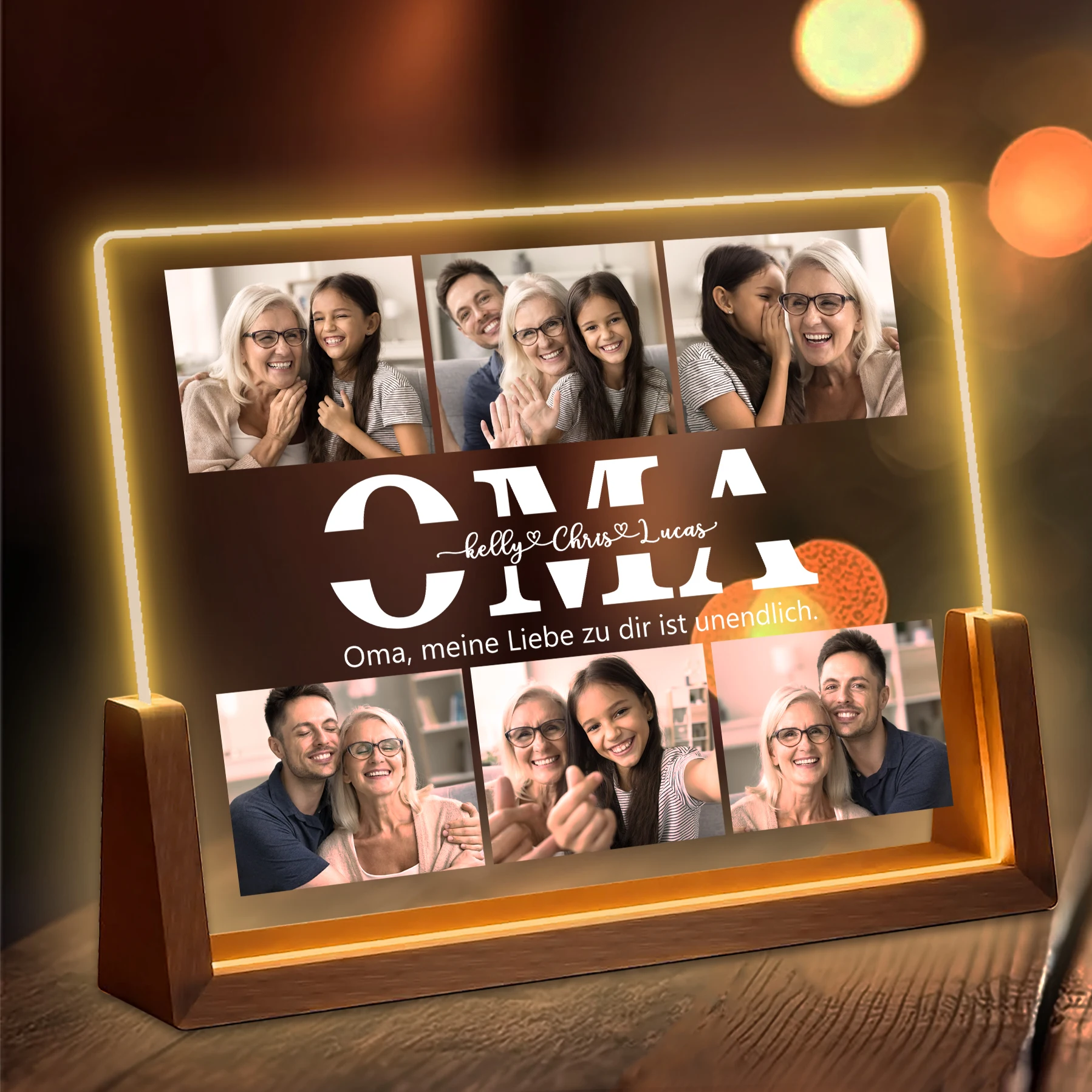 Personalized Family Photo Frame - Warm Family Photos, Unique Text Customization, Perfect Gift Choice for Children