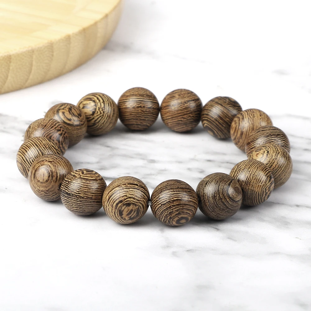 Hot Men Prayer Bracelets 6 8 10 12 MM Natural Wood Beads Stretch Bracelets & Bangles Women Wooden Yoga Meditation Jewelry Homme