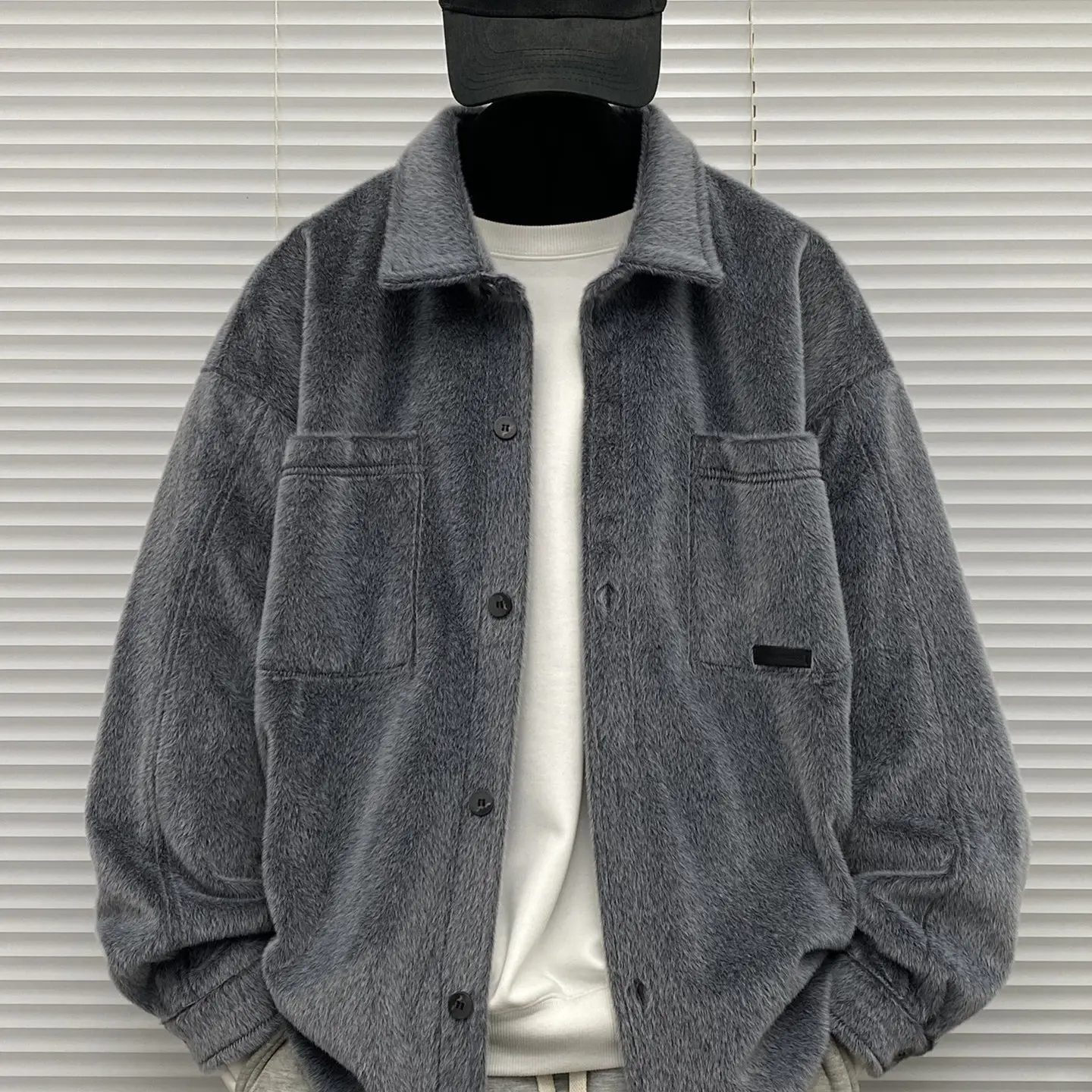 

Мужская демисезонная куртка оверсайз из полиэстера с длинными рукавами, повседневная, свободного кроя, молодежная, модная