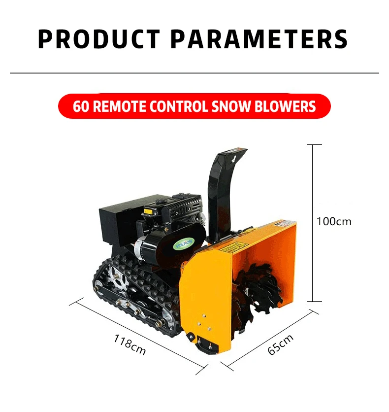 Industrial All Terrain 15HP Hybrid  Powered Crawler Multi Purpose Clearing Machine with Mower Head for RC Snow Blower