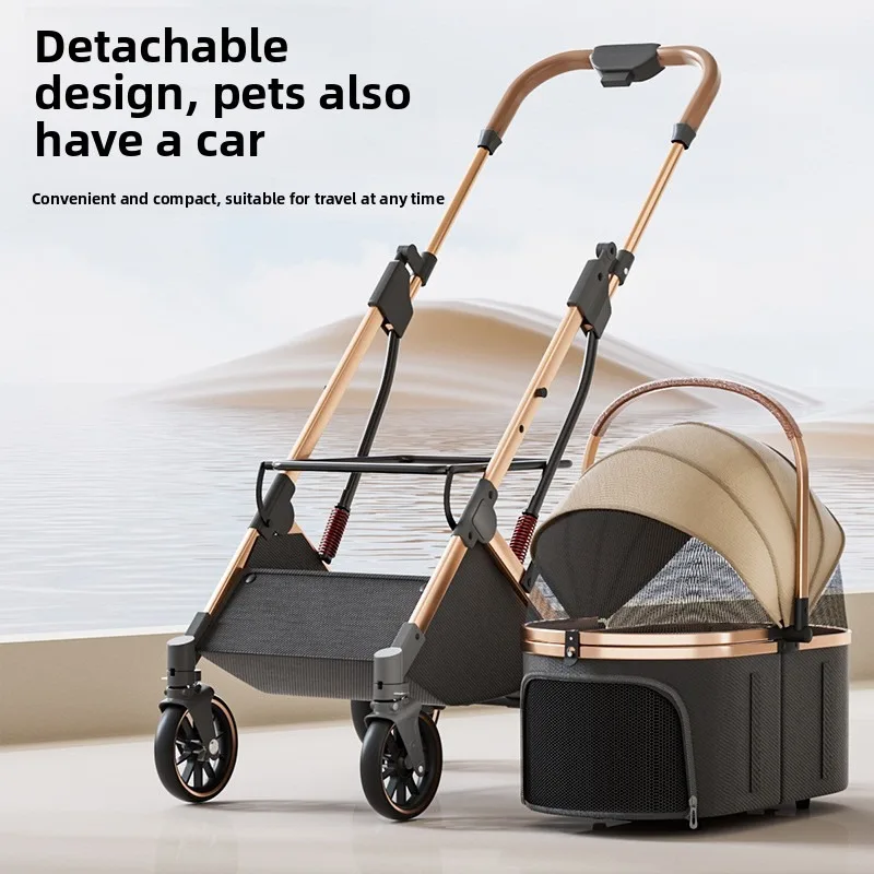 Copopet Pet Stroller Detachable Basket Ultra Light Foldable Portable Aluminum Frame Cats Dogs Trolley for Dog Stroller for Dog view 4
