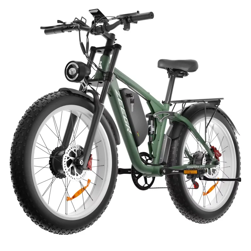 

US Warehouse 52v Ebike Tire Electric Bike Dual Motor 2000w 22.4ah Long Range Full Suspension Fast