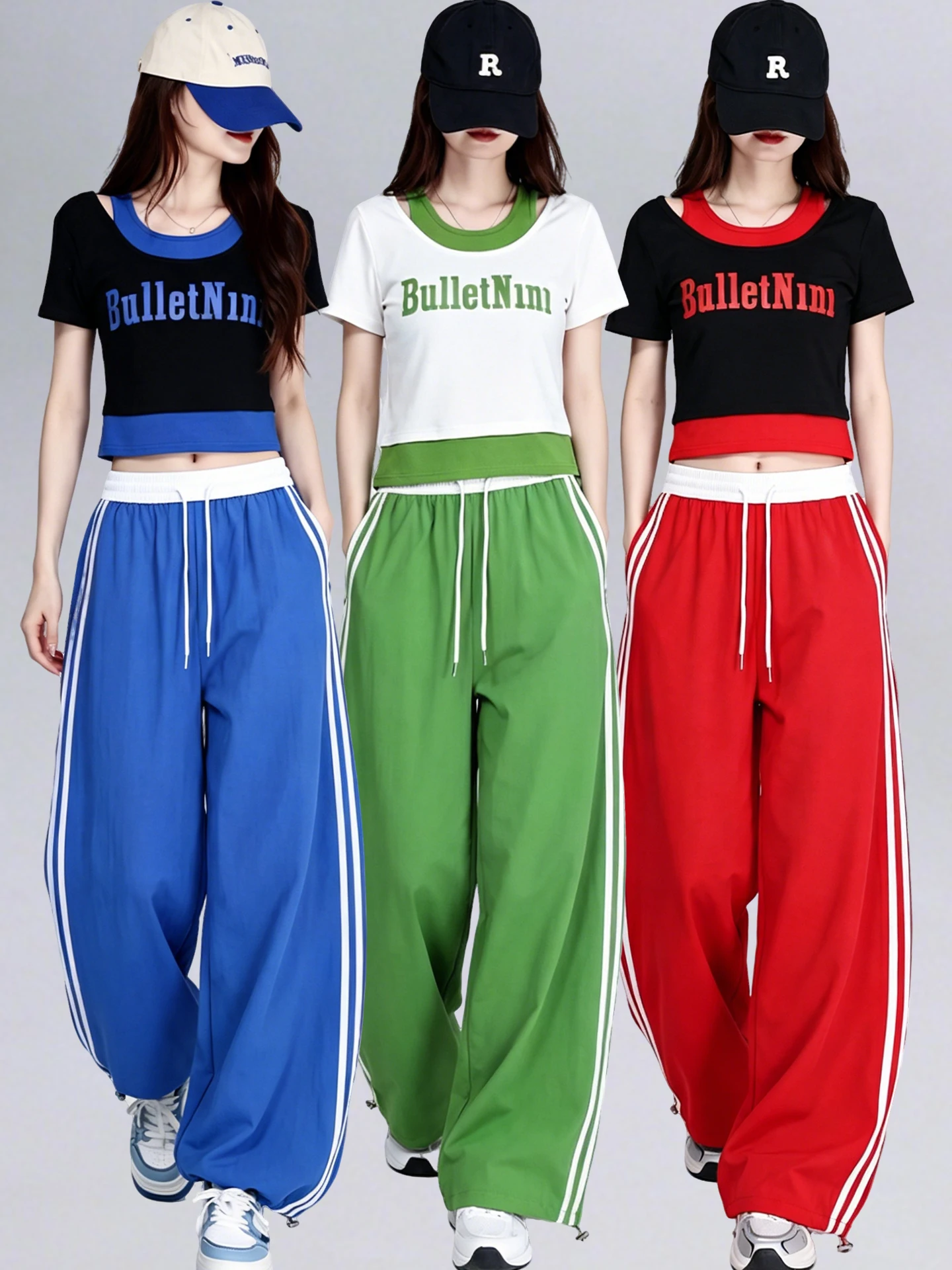 Conjunto Deportivo de Danza Jazz para Mujer, Ropa de Actuación en Grupo, Vestuario de Danza Urbana, Conjunto Deportivo para B...