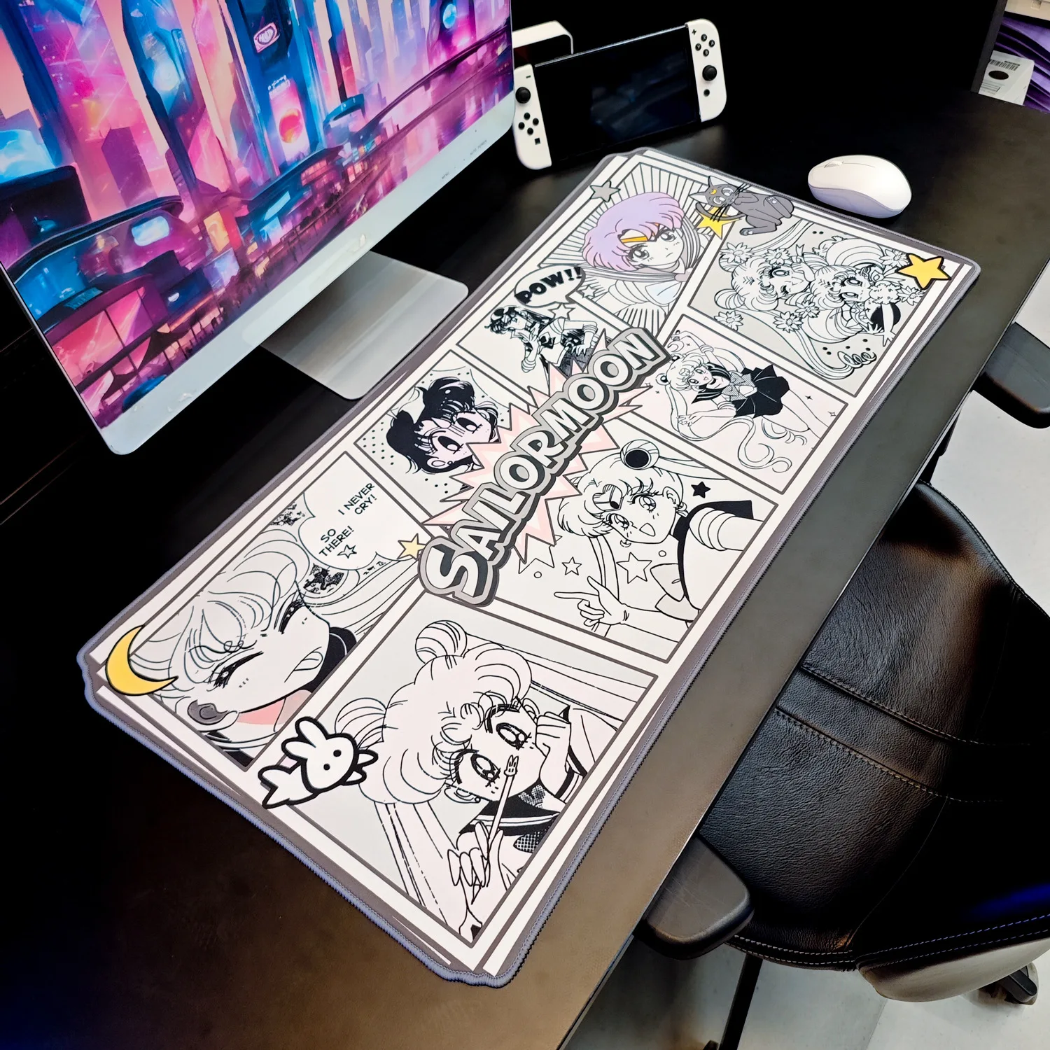 Cartoon Original Girl's Large Mouse Pad Rubber Anti Slip Office Study Dormitory Computer Desk Mat Anime Keyboard Game Mouse Pad