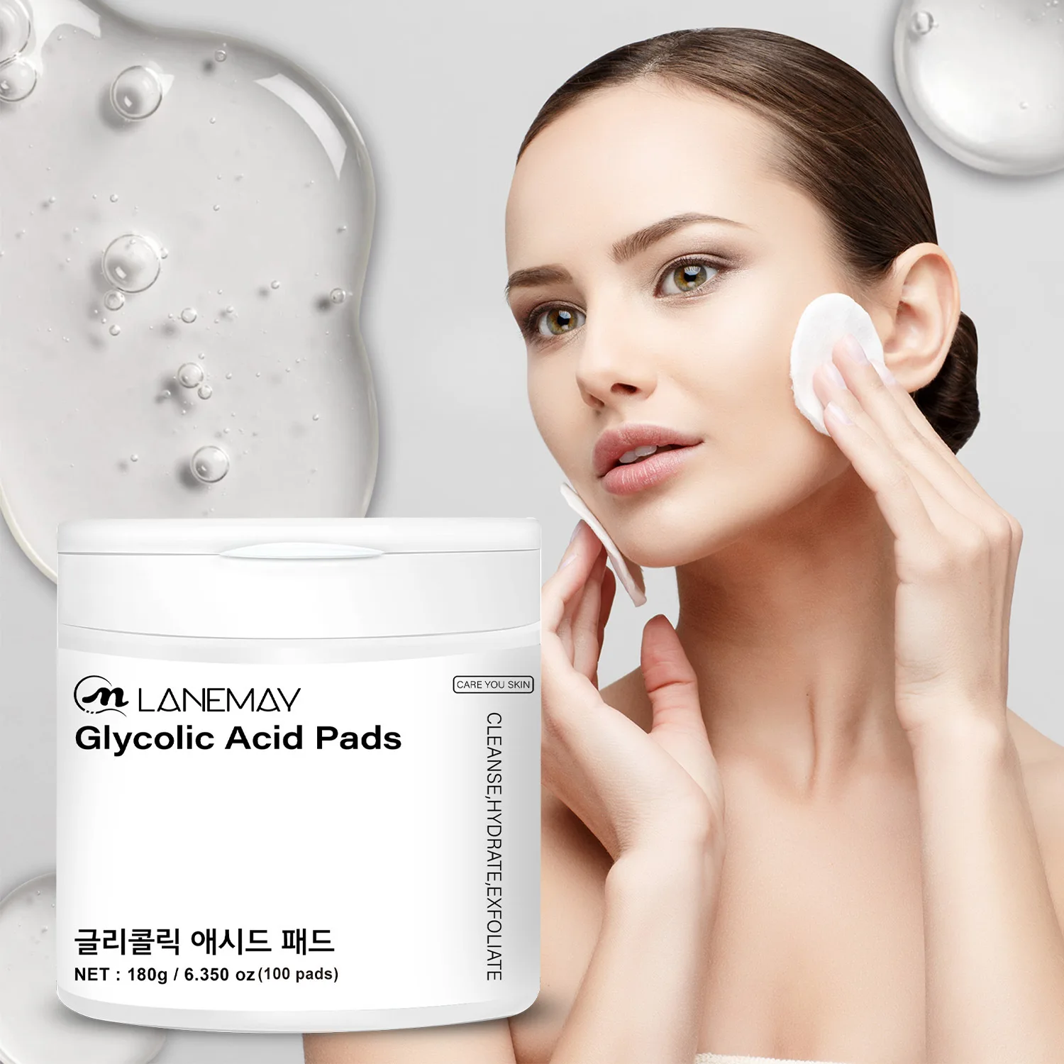 Glycolic Acid Pads Brighten the Complexion and Deeply Hydrate and Moisturize. Facial Glycolic Acid Pads 180g