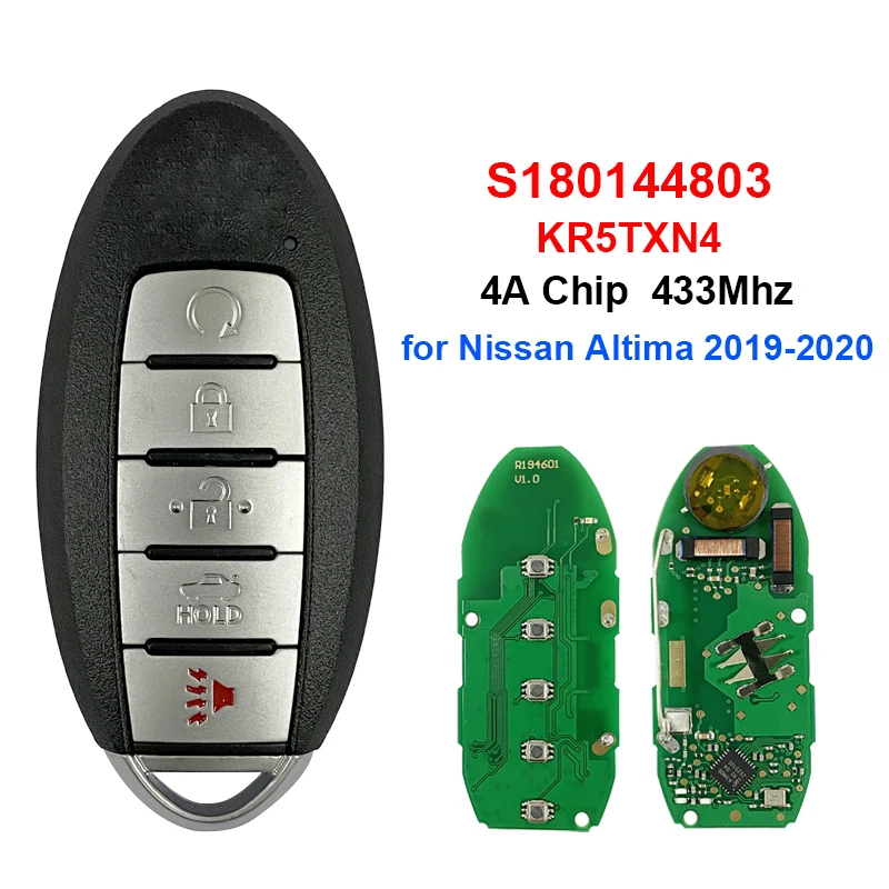 

CN027075 433MHz NCF29A1M 4A Chip S180144803 KR5TXN4 Keyless-go Smart Remote Car Key Fob for N-issan Altima 2019-2020