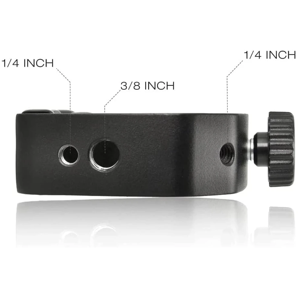 C-clamp aluminium Universal, dudukan penjepit Desktop berdiri dengan benang 1/4 "dan 3/8" hitam
