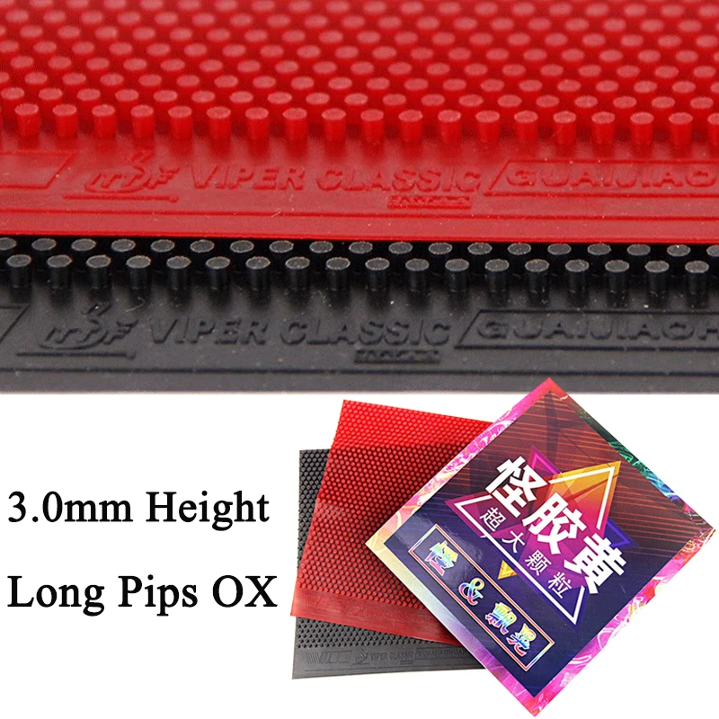 

Накладка для настольного тенниса VIPER CLASSIC с крупными шипами 3.0 мм, длинные шипы OX, прочная, без губки