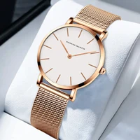 2023 nuevo reloj de pulsera para mujer 1 Juego movimiento de cuarzo japonés Simple oro rosa malla de acero inoxidable relojes para estudiantes reloj femenino
