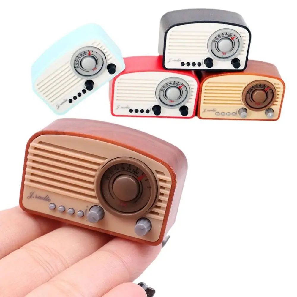 Dollhouse Miniature Accessories Retro Radio Simulation Bedroom Decoration Model Toys Winter Gift