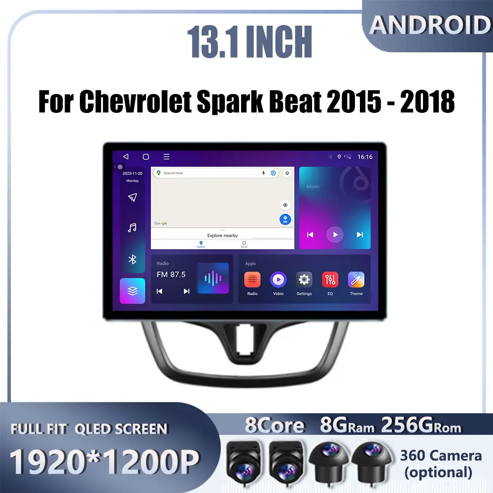 4G 13.1“ For Chevrolet Spark Beat 2015 - 2018  Car Android OS Radio Stereo Multimedia Video GPS Navigation Player BT 5.0