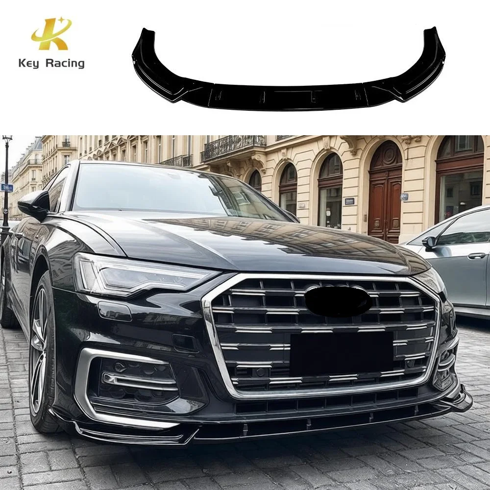 

3PCS Front Bumper Diffuser Lip For Audi A6 S6 C8 Sline 2018-2025 Front Bumper Lip Blade Lower Splitter Tuning Auto Accessories