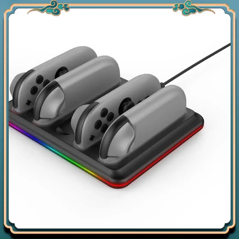 (New)-Charging Dock Station For Nintendo 2 4 In 1 Charging Stand 4 Joy Con Controllers Charging Station