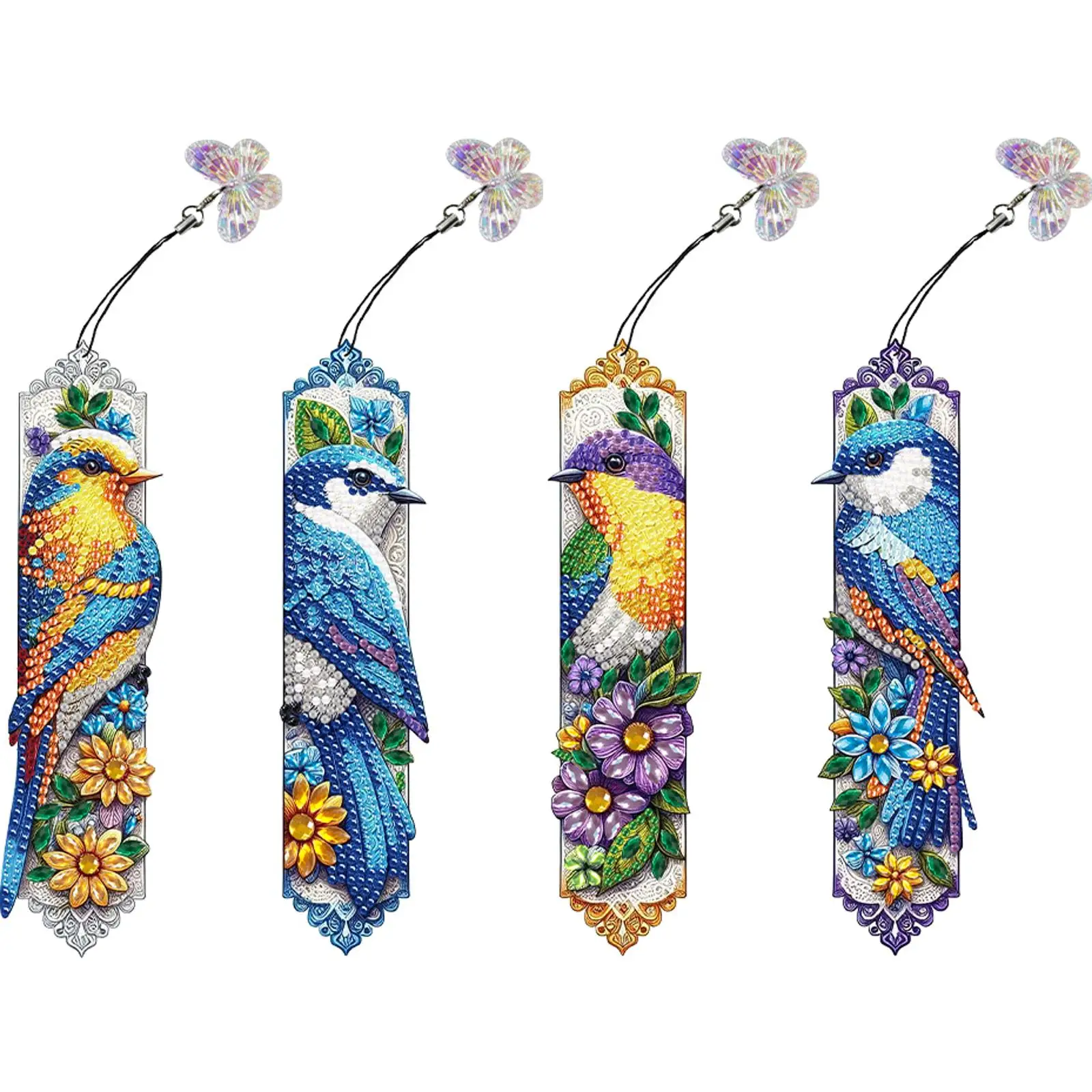 

4Pcs DIY Diamond Bookmark Art Projects Diamond Painting Art Bookmarks for DIY Making Beginners Adult Art Craft Supplies