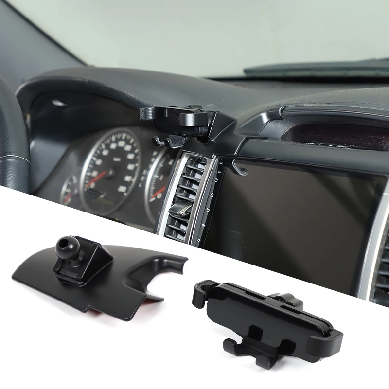 1piece set ABS black For Toyota Land Cruiser Prado FJ120 2003-2009 car center control air outlet mobile phone holder accessories