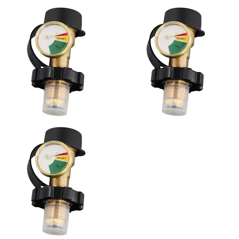 

3X High Low Gas Pressure Gauge Level Indicator Pol Propane Lpg Bottle Cylinde Outdoor Gas Tank Adapter
