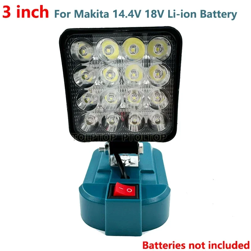 NONE NEUE LED Arbeit Licht Für Makita 14,4 V 18 V Li-Ion Batterie 3/4 Zoll Mit USB Outdoor Taschenlampe laterne Camping Lampe Notfall Licht 6