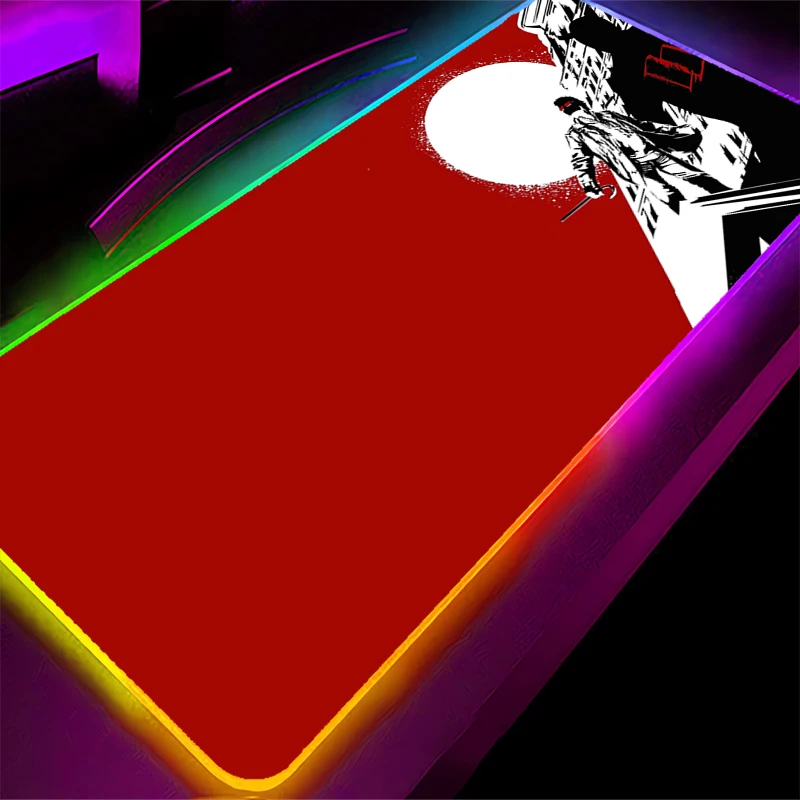 لوحة ماوس LED XXL Daredevil Locking Edge Anime Gamer Computer RGB Mousepad ملحقات الألعاب اللوحي Varmilo لوحة المفاتيح الخلفية