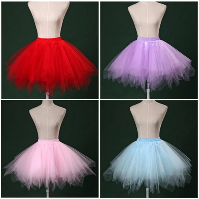 ผู้หญิงเต้นรำกระโปรงTulle Elastic HighsเอวกระโปรงMidiกระโปรงCarnivalsเครื่องแต่งกายTutusกระโปรงLayeredกระโปรงTulle