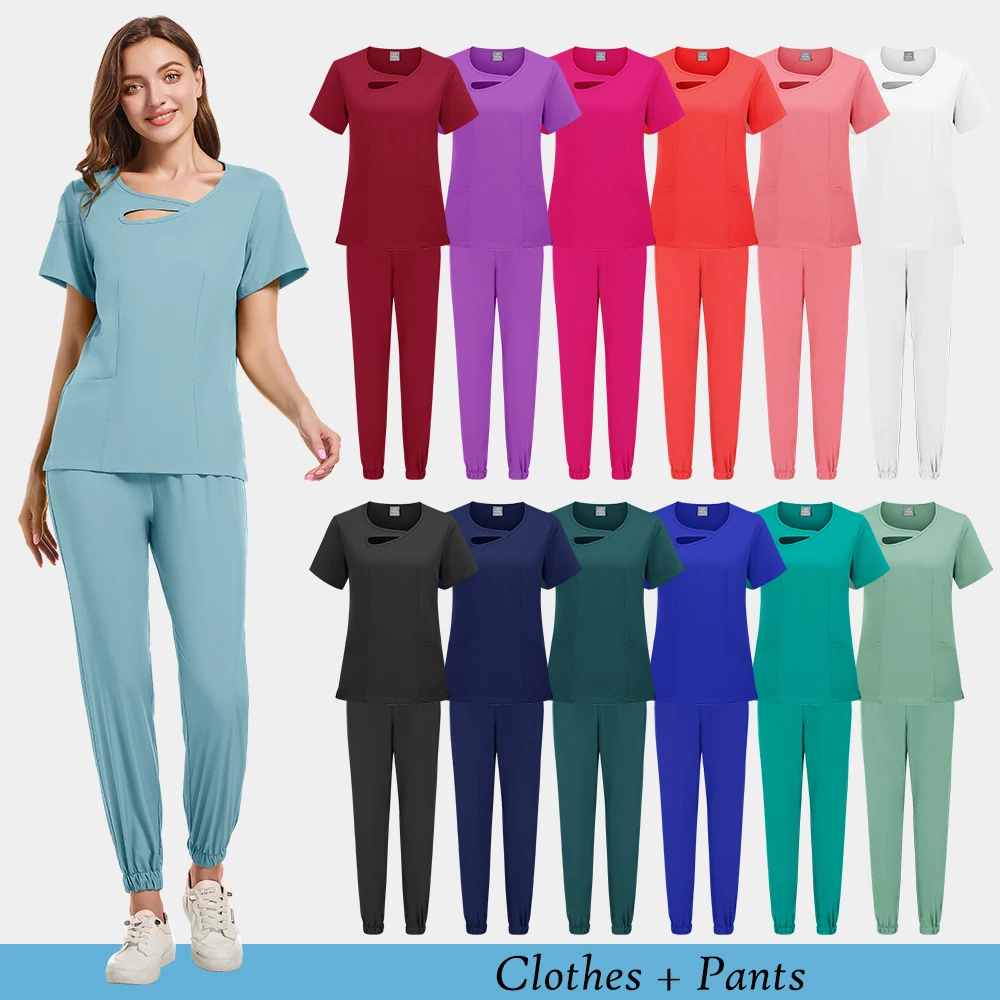 

Wholesale casual shaped neckline combination pharmacy overalls Medical nurse uniforms hand wipes Women's care accessories