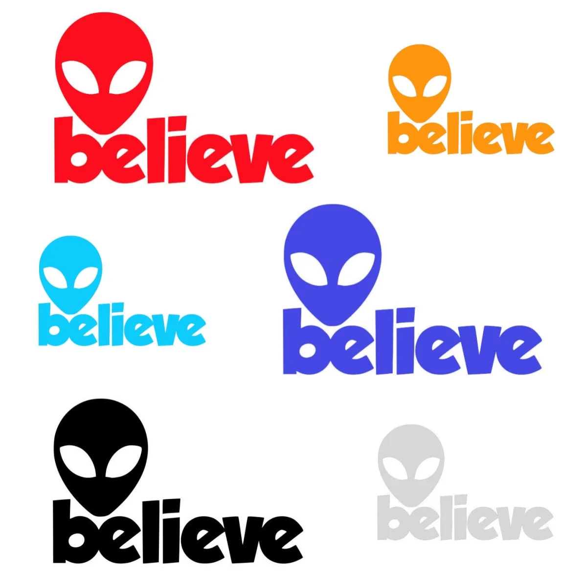 

Believe ET UFO Car Stickers Cover Scratches Window Vinyl Decal for Motorcycle Laptop Phone Helmet Decoration
