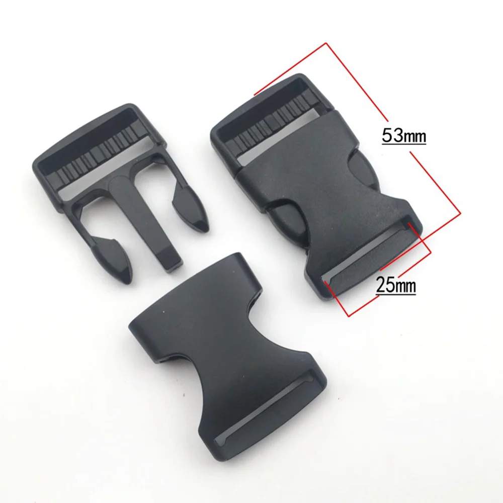 2 Stück Dual verstellbare Gürtelschnallen 20/25/32/38/50 mm Kunststoff-Hardware seitliche Entriegelungsschnallen Rucksack Gürteltasche Teile Gurtband