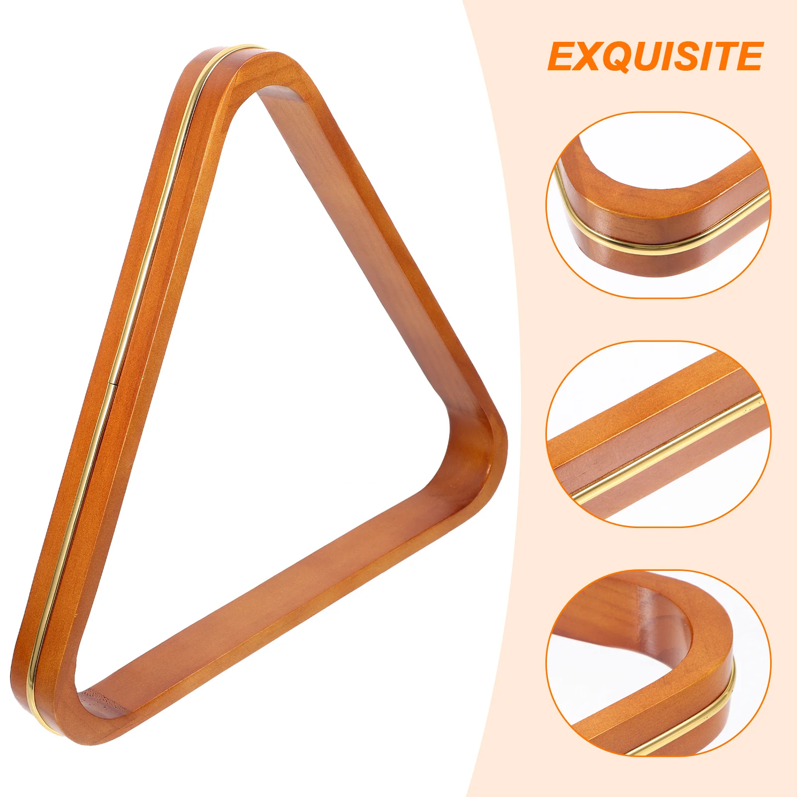 رف حمام سباحة خشبي بإطار مثلث من البلياردو لتنظيم الكرة، حواف مستديرة معززة، تصميم ثابت مناسب لجميع الأعمار في الأماكن المغلقة