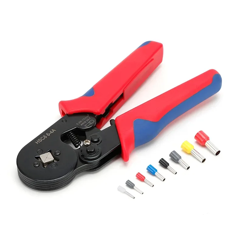 Alicates de prensado, Kit de terminales VE & TE, herramientas manuales, engarzador de electricista HSC8 6-4A, 1200 Uds., accesorios de terminales de virola