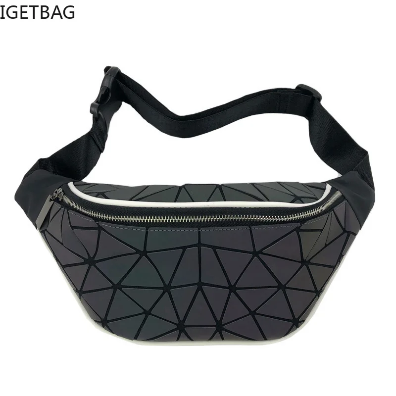 

2023 Fashion Luminous Waist Bags Women Fanny Packs Belt Bag Luxury Brand Geometric Chest Handbag Pouch Geometry Pack