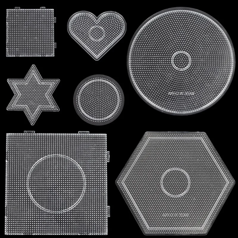 2.6MM Practical PE Clear Square Melting Bead Large Pegboards Board Circle Puzzles Beads Template for DIY Fuse Bead