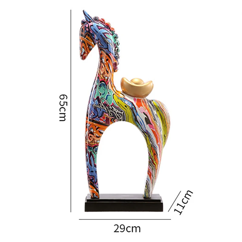 Colorful Horse Sculpture Ornaments,Living Room,Study Room,TV Cabinet,Entrance Foyer,Vertical High Art Statue Decoration,Gift