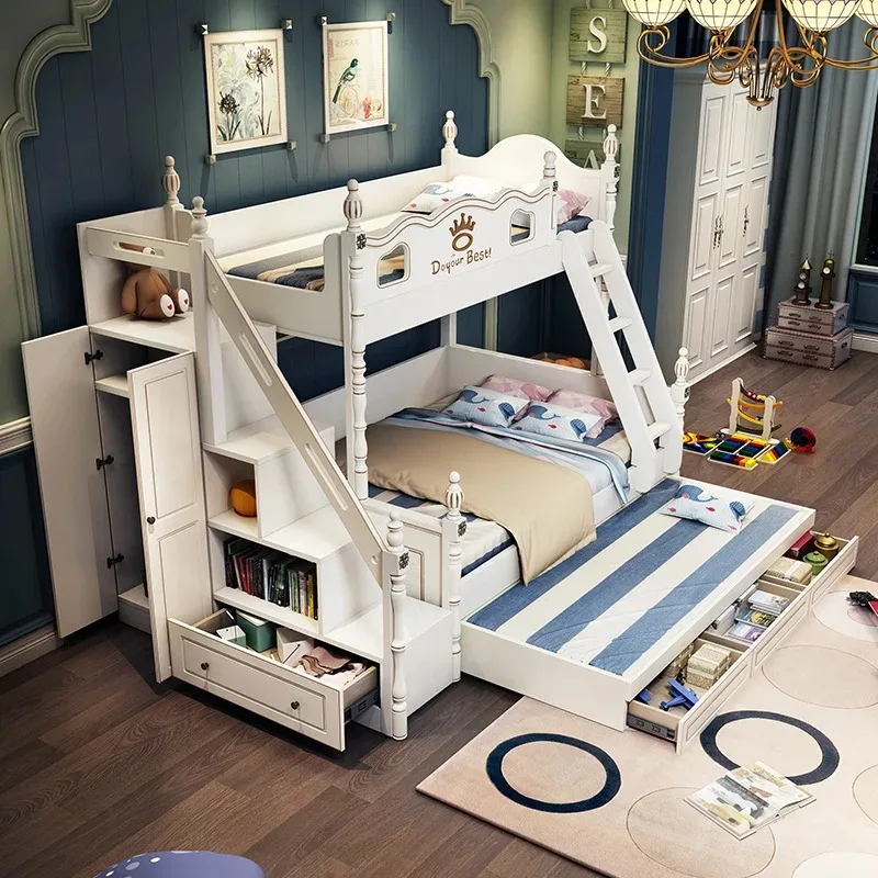 고품질 저가 단일 아동용 원목 창의적 슬라이드 엄마와 아이 침대 침실용