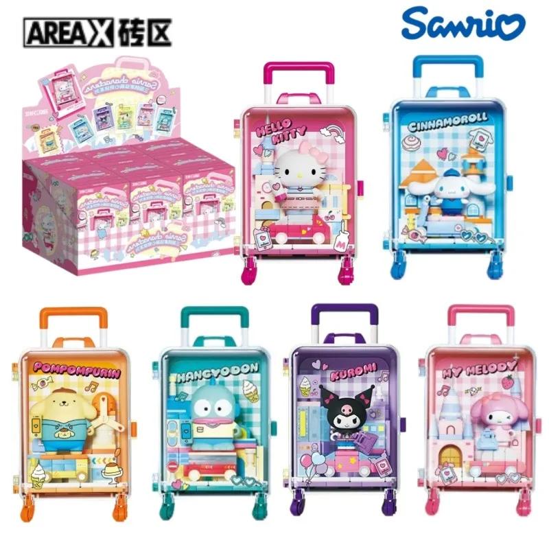 

Конструктор AREAX Sanrio: чемодан-конструктор Hello Kitty, сборная модель, фигурка Cinnamoroll, аниме-фигурка Kuromi, настольное украшение, подарки