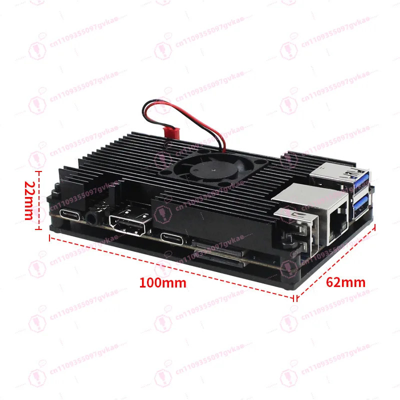 5B Aluminum Alloy Cooling Case Pi 5/5B Motherboard Cooling Fan Protective Case Box