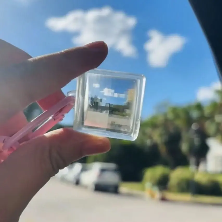 Pixel Filter Photography Tool Keychain Transparent Frame Acrylic Sharing Your Travel Memories Mosaic Lens Keyring Bag Pendant