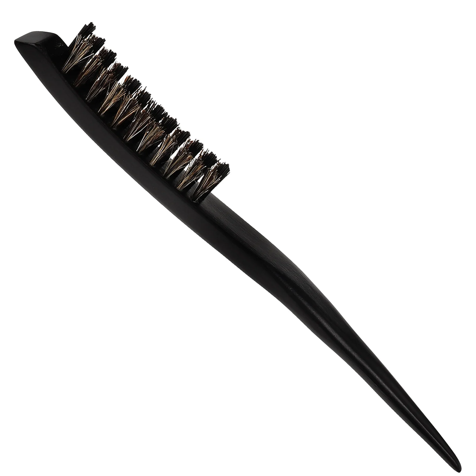 Hair Combs Wooden Handle Boar Bristle Three-row Pointed Tail Teasing Brush for Women Miss