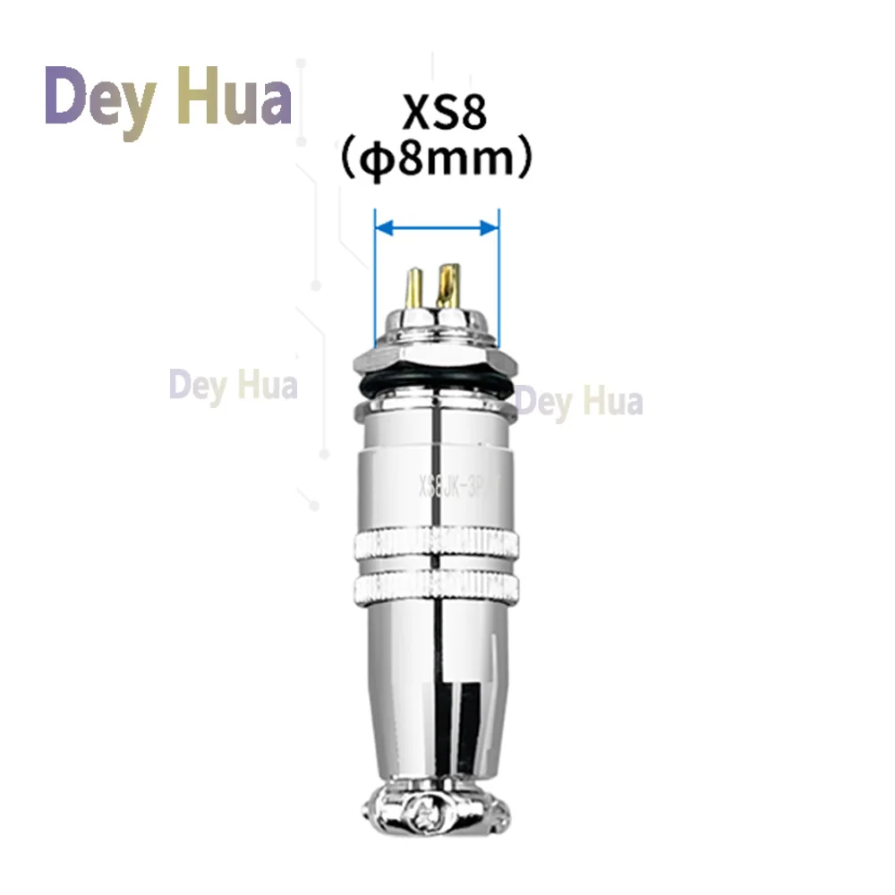 

1pcs, XS8-2-3-4PIN aviation plug socket small push-pull connector XS8JK-2 3 4 P/Y