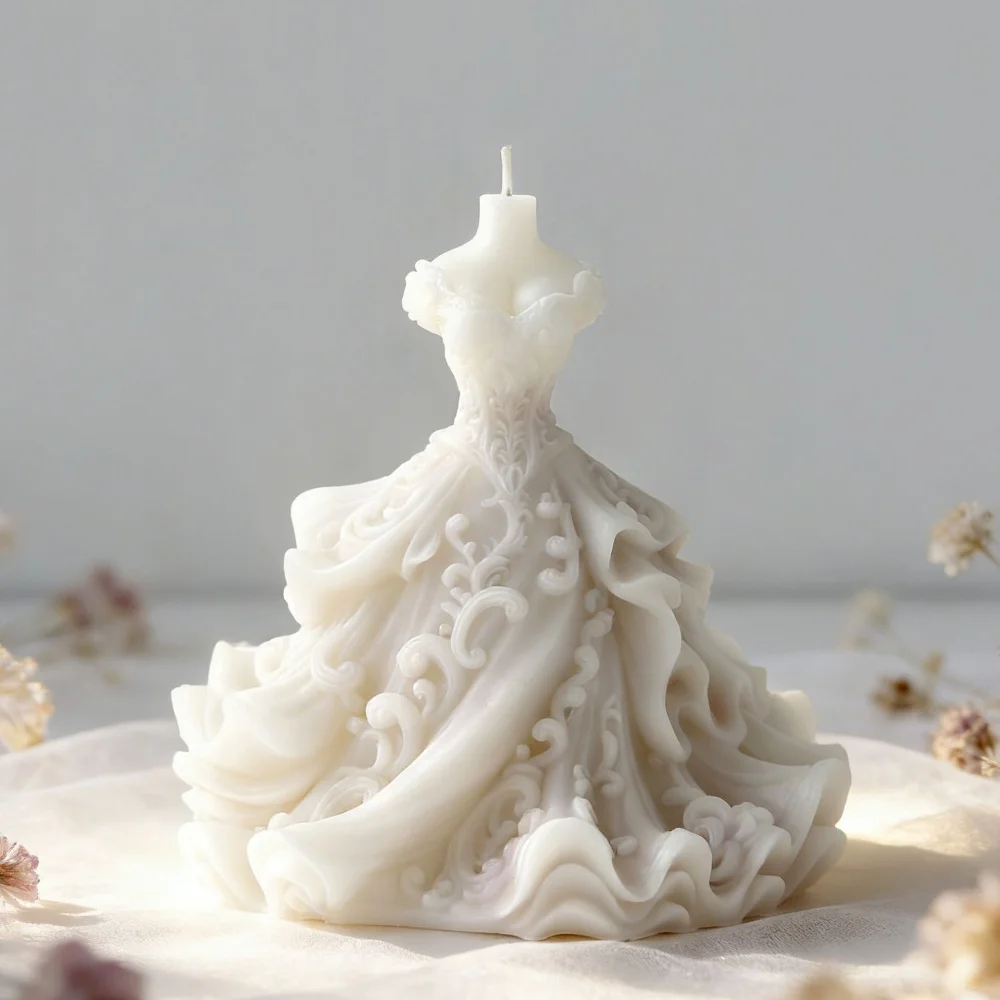 

Форма для свадебного платья, 3d форма для ароматических свечей, 3d силиконовая форма для свечей, гибкая для поделок из смолы, сделай сам, свадебный планировщик