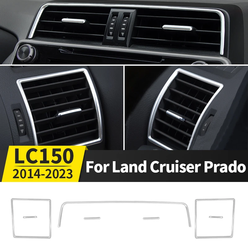 

For Toyota Land Cruiser Prado 150 2014-2023 2022 Air Conditioning Vent Chrome Decorative Strip Lc150 Fj150 Interior Accessories
