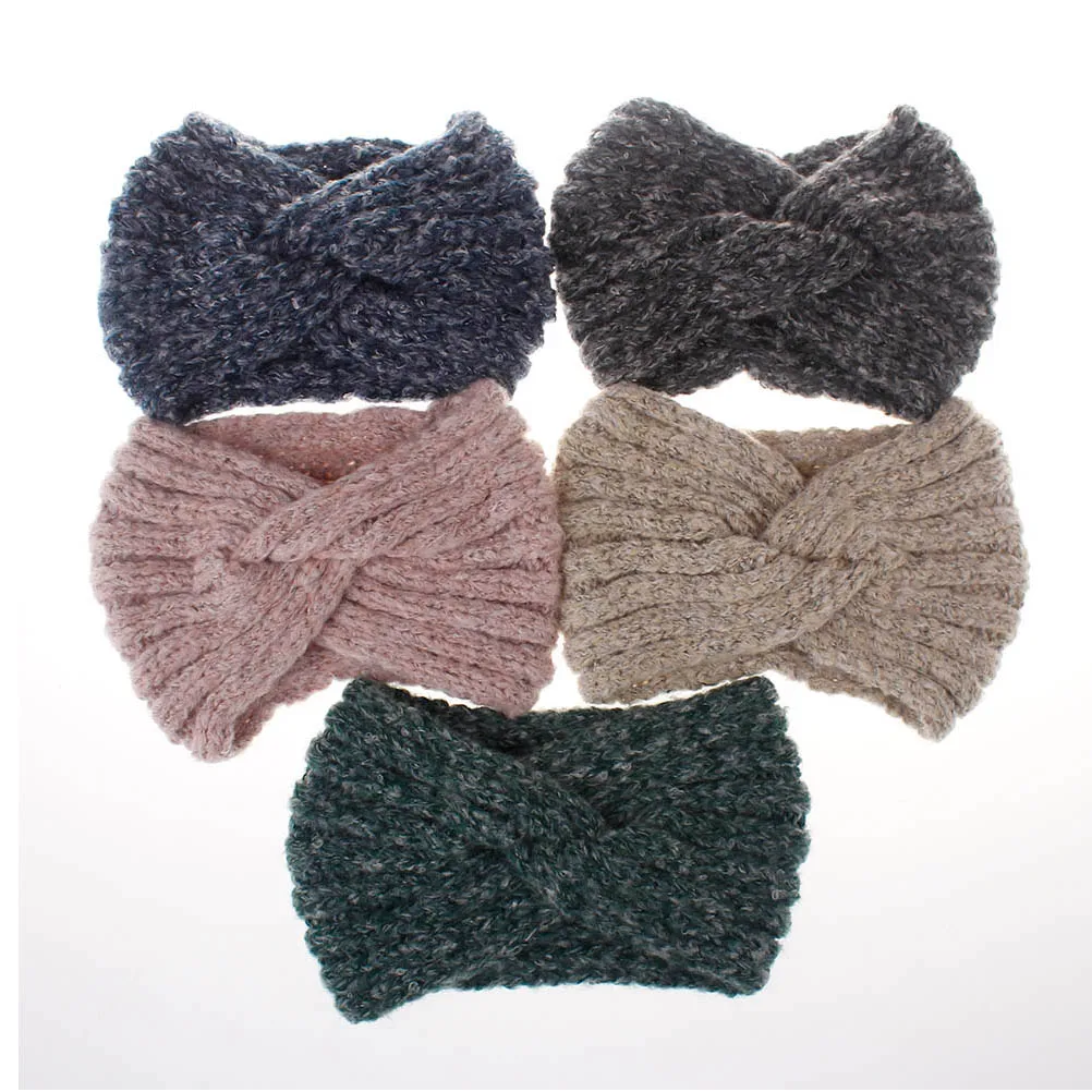 

Mohair Strap Woolen Yarn Headband Knitted Hoops Cross Hair Band Handmade Accessories Fashion Headwrap Warm Soft Hat Winter Wear
