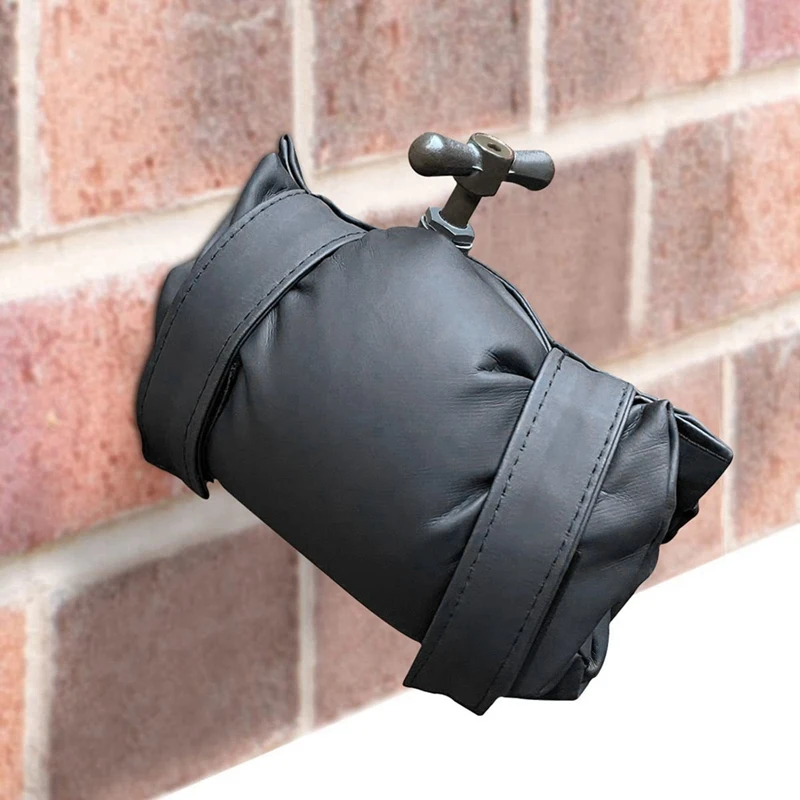 Insulated Outside Tap Cover Winter Frost Protector Outdoor Weather Jacket Garden Faucet Cover Leather Green