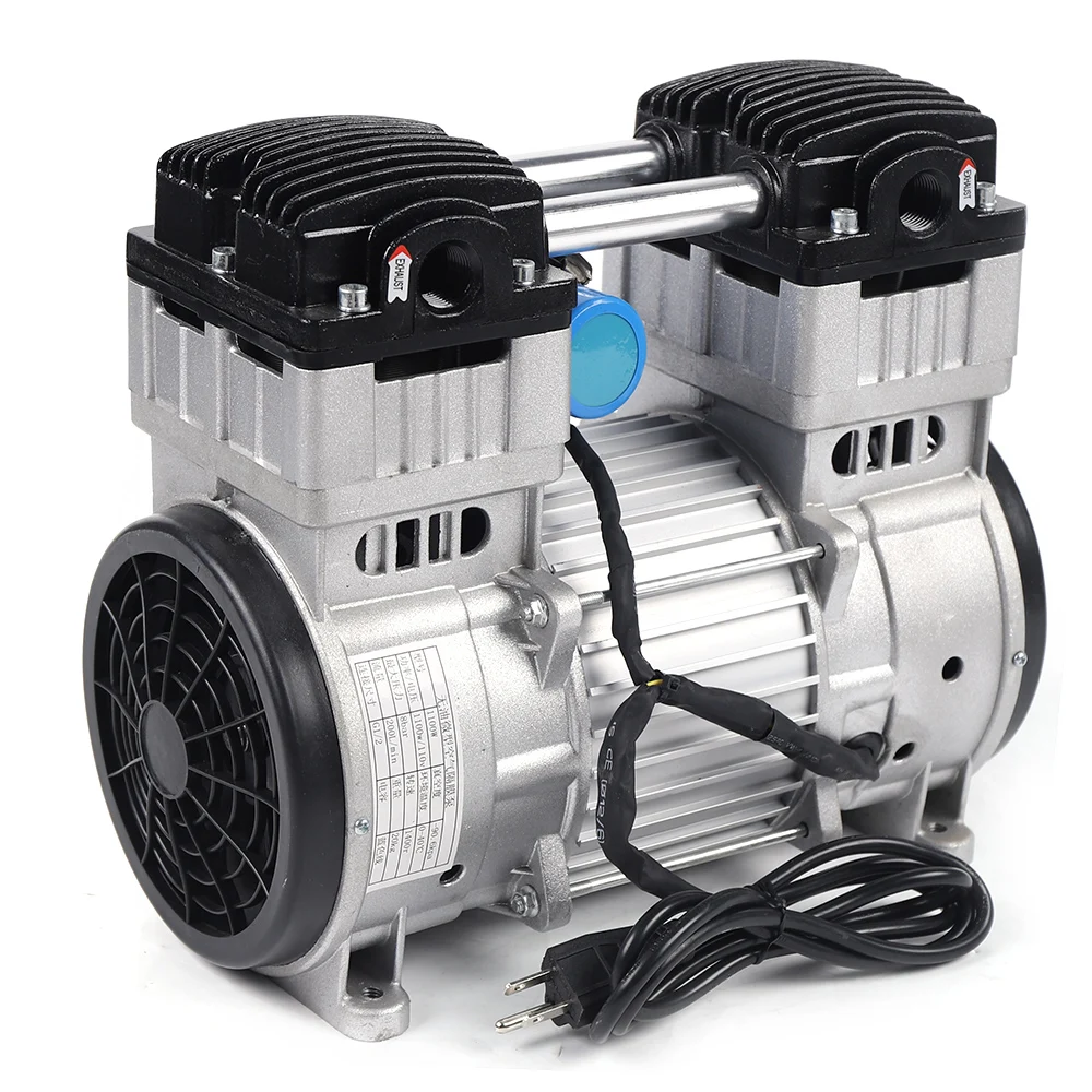 Micro Oil-free Diaphragm Air Pump Vacuum Silent Small Compressor Head 110V 200L / min -90.6kpa