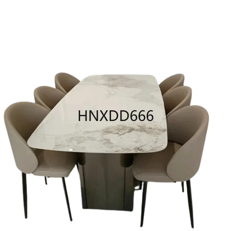 

Rectangular Italian Dining Table Bright Luxury Combination White Dining Table Family Chair Mesas De Jantar Home Furniture