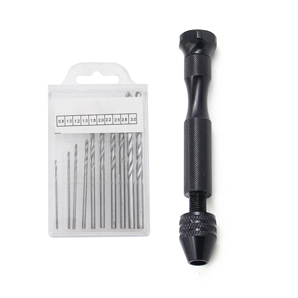 11Pcs Pin Vise Hand Drill Bits Set Mini Manual Hand Drill Wood Resin Model Jewelry Making Hole Punch DIY Craft Drilling Tool