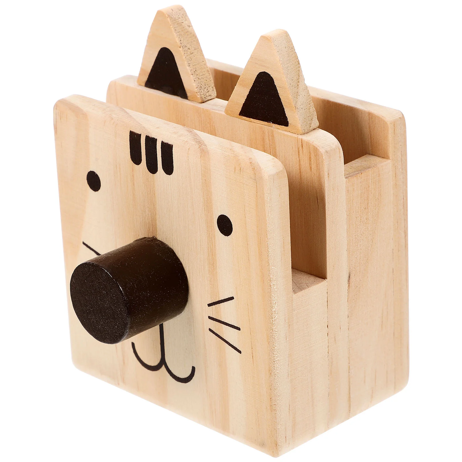 Kitten Glasses Frame Pen Storage Container Eyeglass Holders Cartoon for Desk Animal Wooden Rest Stand